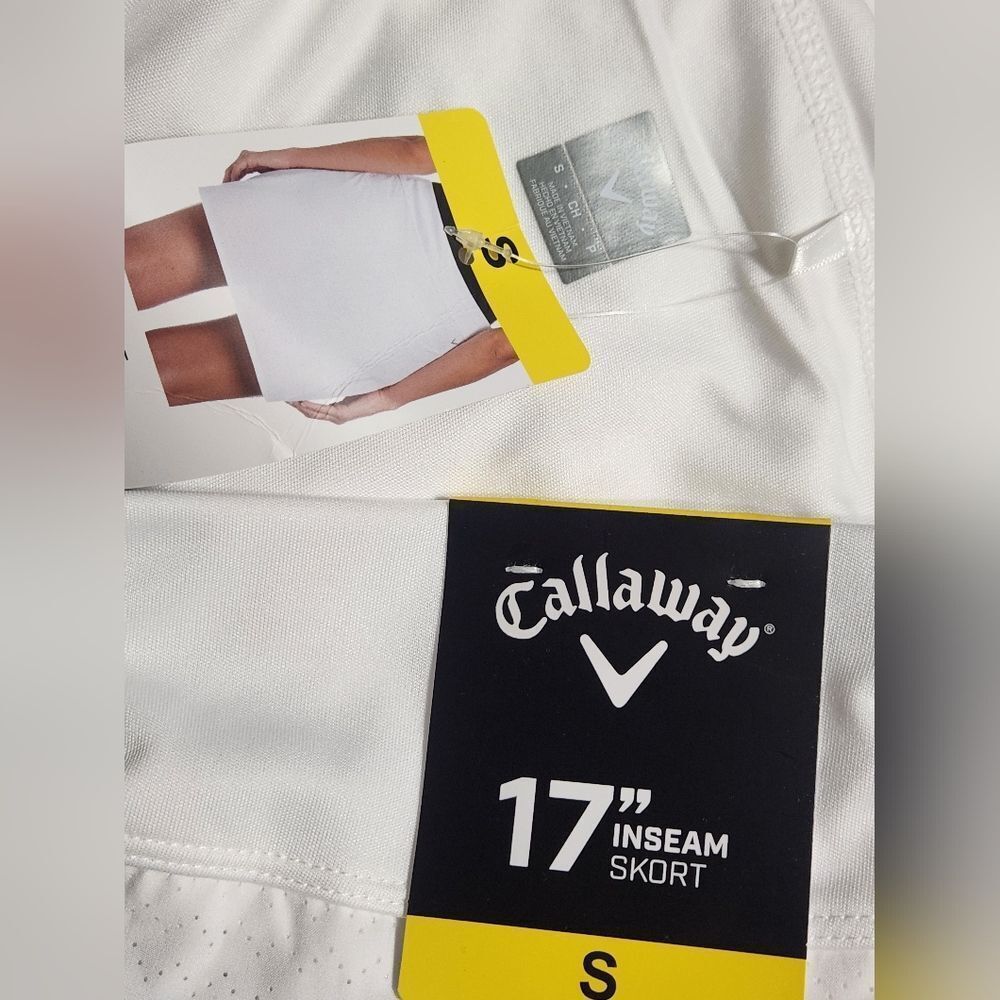 NWT CALLAWAY Women's True Sculpt Perforated Woven Golf Skort White SIZE S - Picture 5 of 5